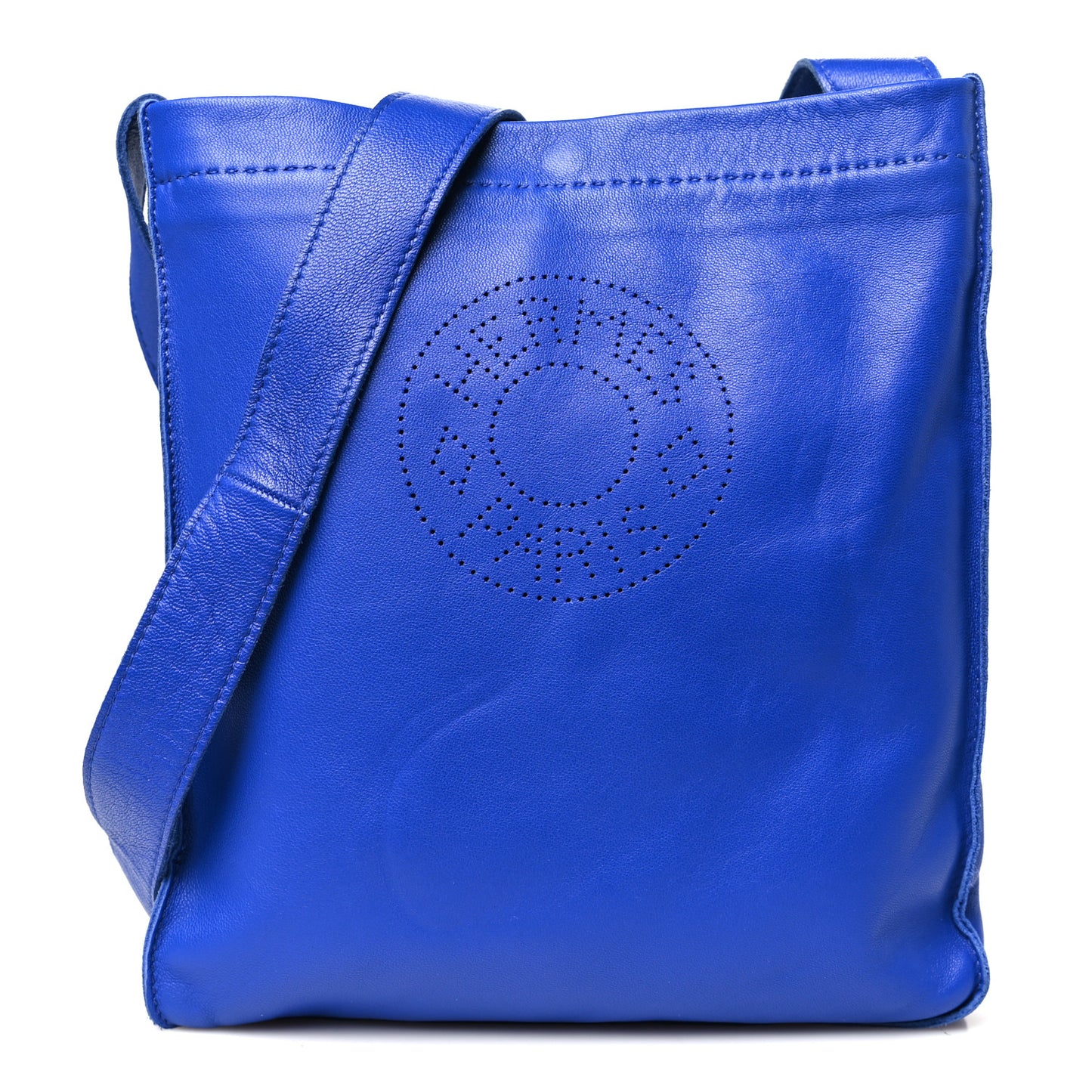 Lambskin Clou De Selle Pouch Bleu Electrique
