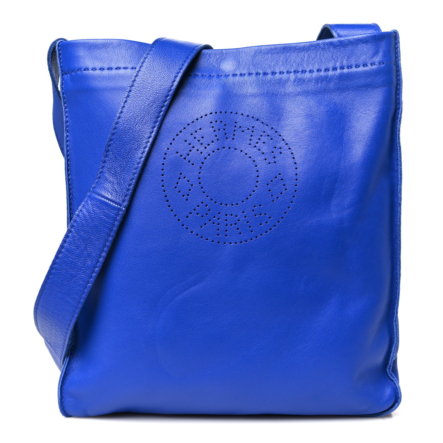 Hermes Lambskin Clou De Selle Pouch Bleu Electrique 1 of 11