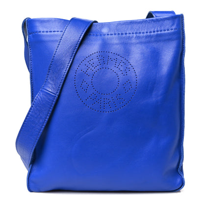 Hermes Lambskin Clou De Selle Pouch Bleu Electrique 1 of 11
