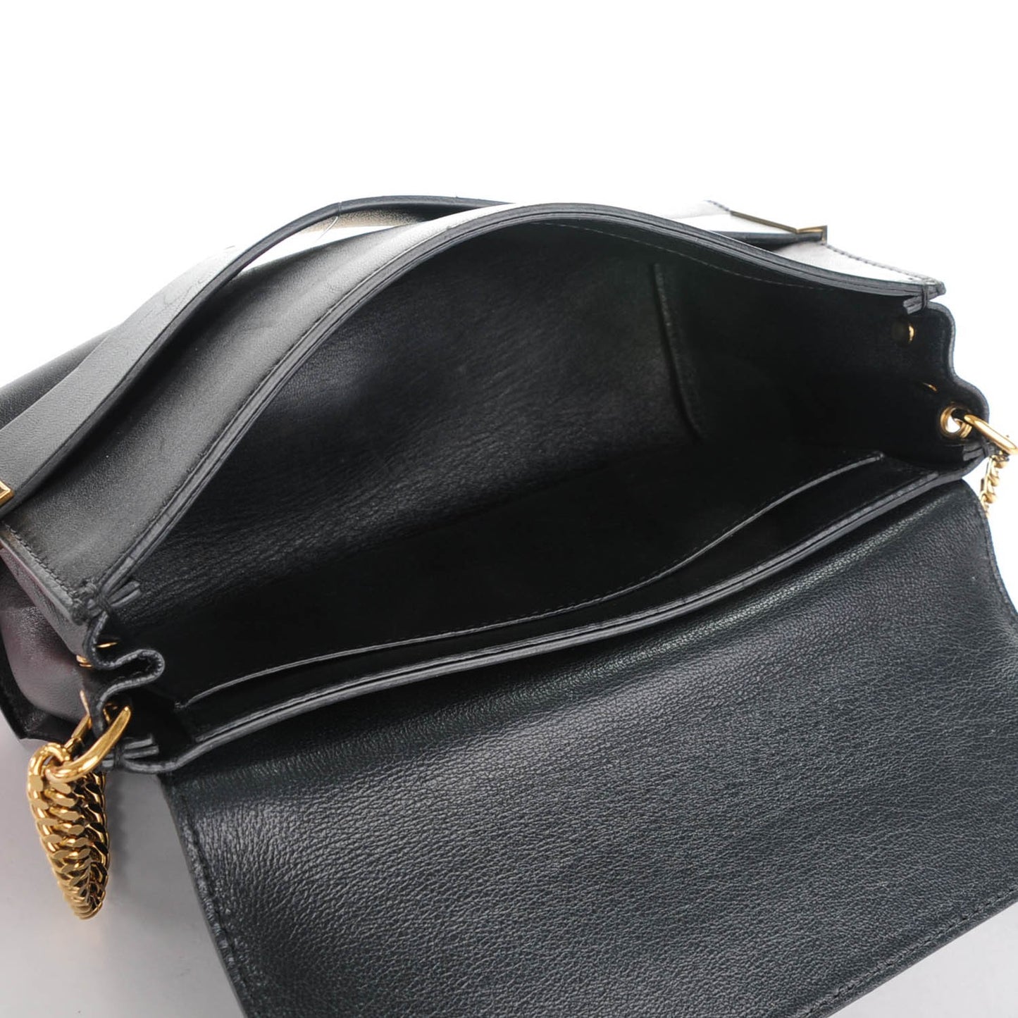 Lambskin Medium Elle Chain Clutch Black