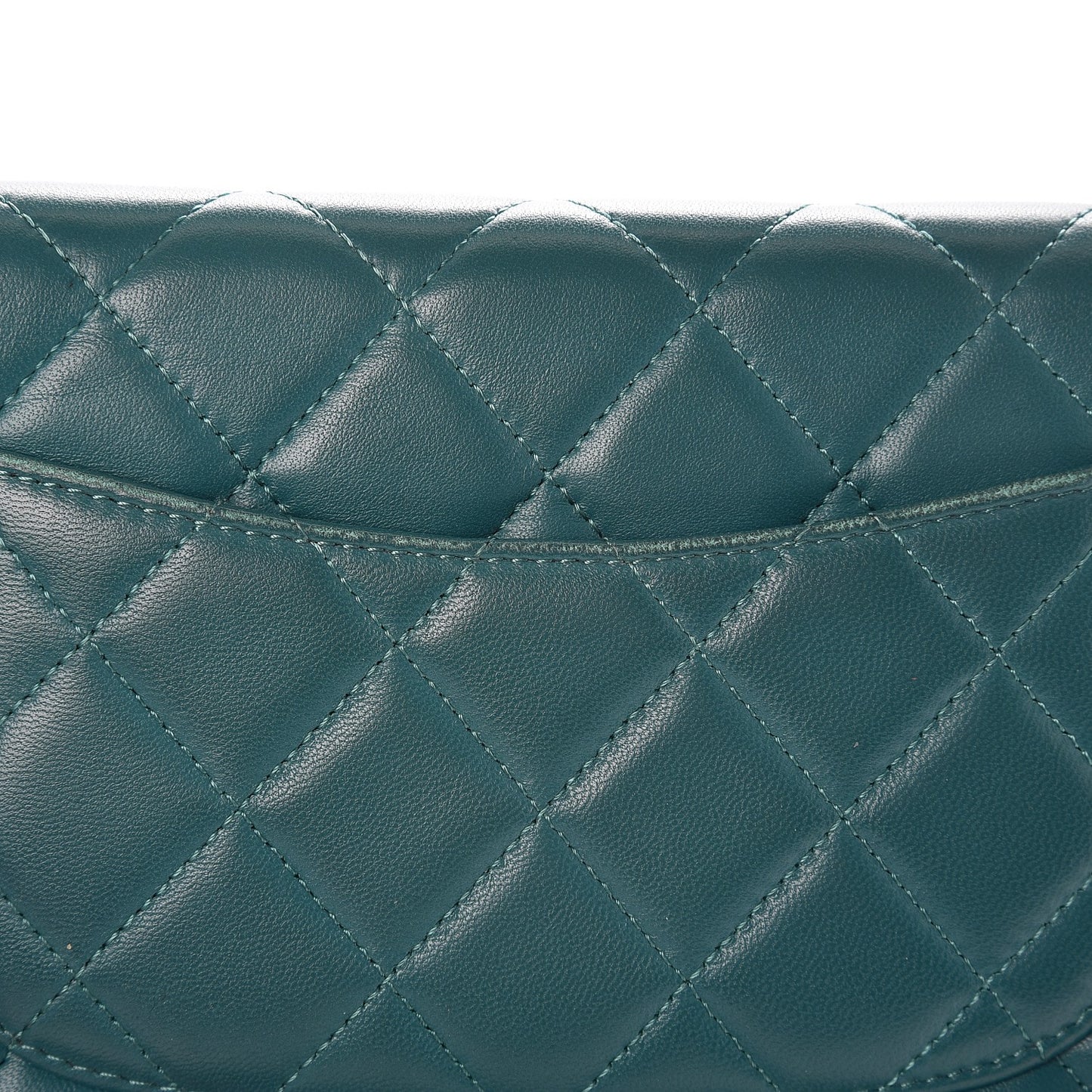 Lambskin Quilted Wallet On Chain WOC Blue