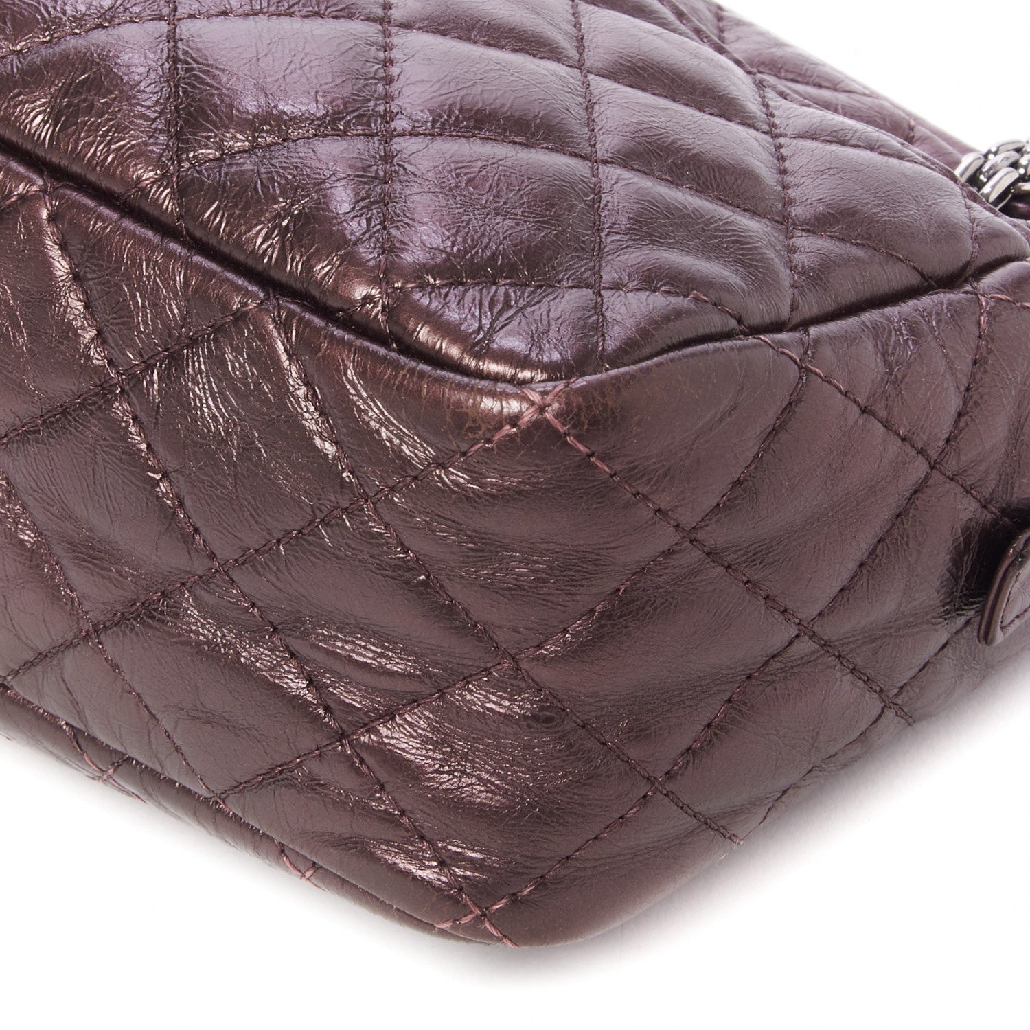 Chanel Metallic Aged Calfskin Quilted Medium Reissue Camera Case Pink 4 of 8