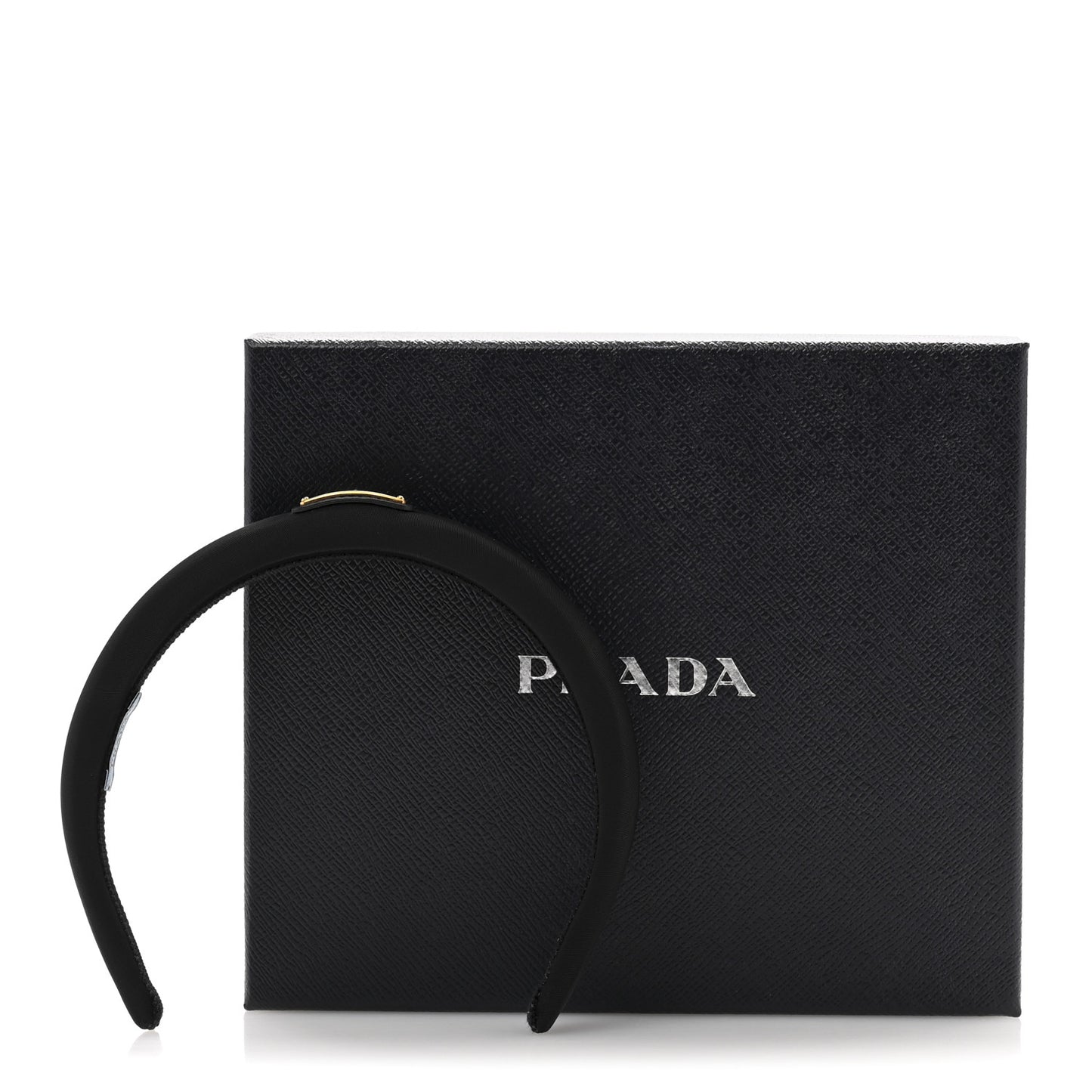 Re-Nylon Metal Triangle Logo Headband Black