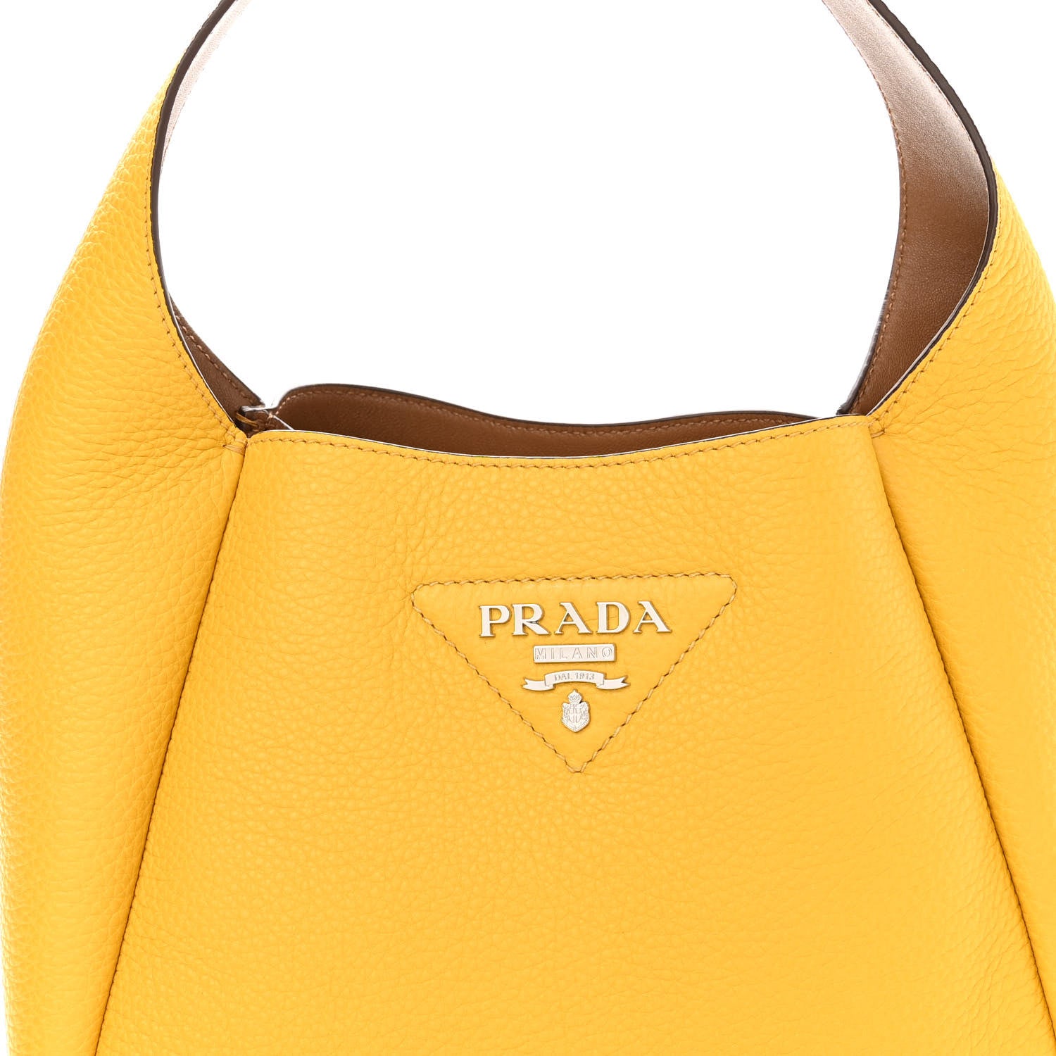 Prada Vitello Daino Soft Dynamique Hobo Soleil Caramello 7 of 9