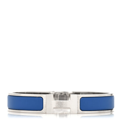 Hermes Matte Enamel Narrow Clic Clac HH Bracelet T5 Bleu Mediterranean 1 of 5