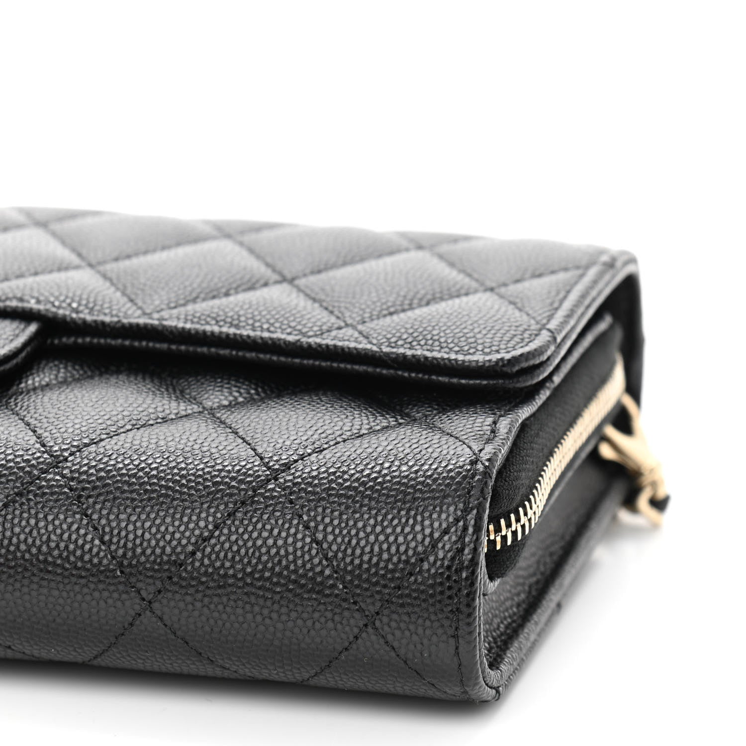 Chanel Caviar Quilted Phone Holder Wallet on Removable Chain Black 12 of 13