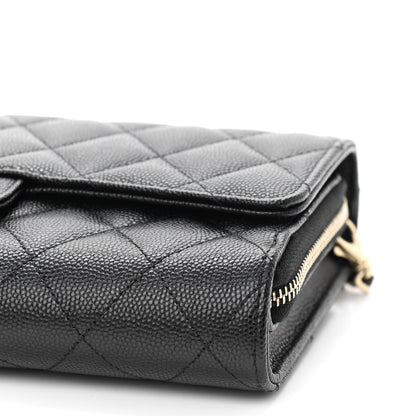 Chanel Caviar Quilted Phone Holder Wallet on Removable Chain Black 12 of 13
