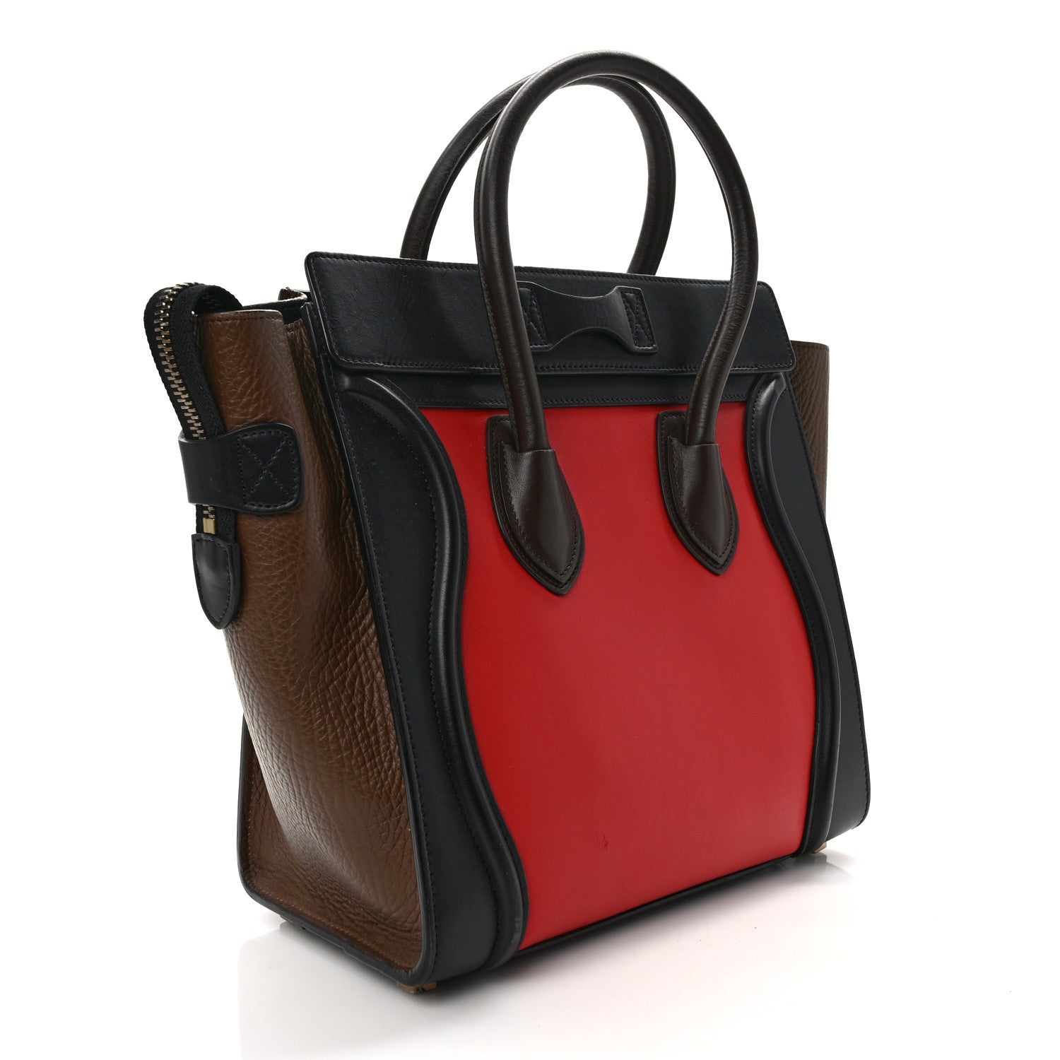 Celine Bullhide Calfskin Micro Tri-Color Luggage Bright Red 3 of 8