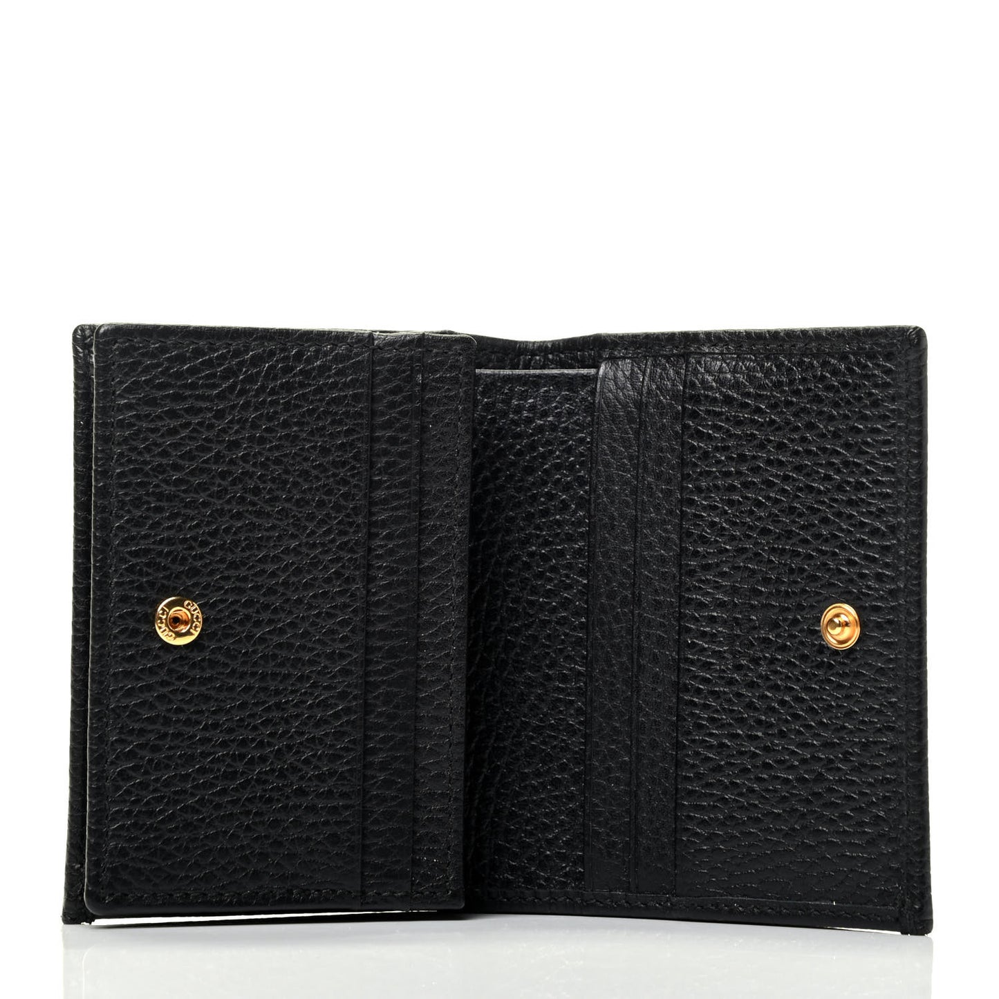 Pebbled Calfskin GG Marmont Card Case Black