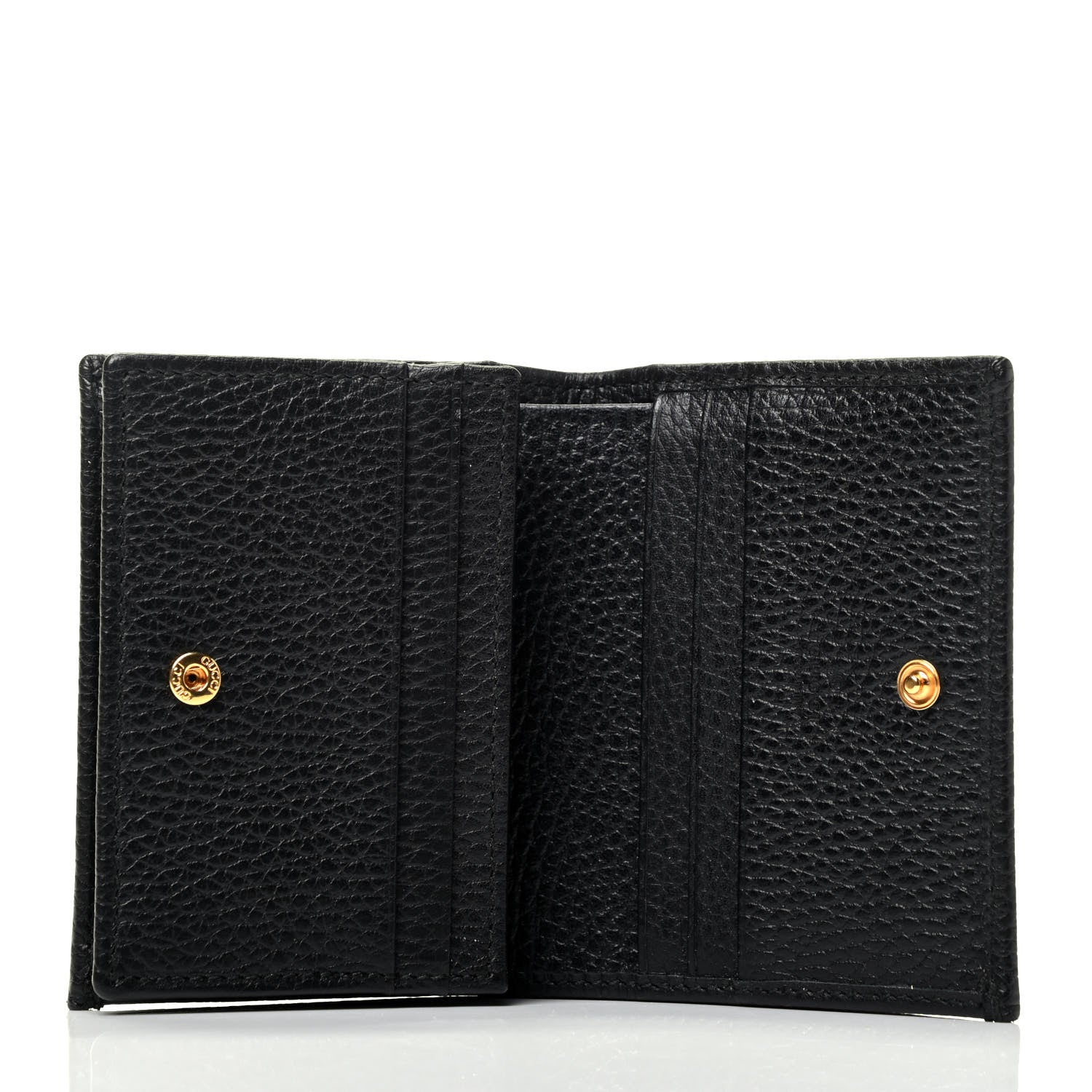 Gucci Pebbled Calfskin GG Marmont Card Case Black 4 of 4