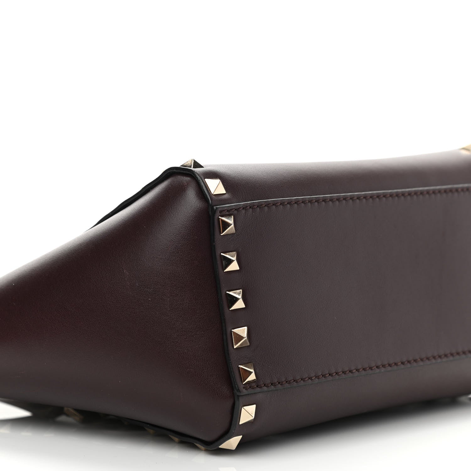 Valentino Garavani Vitello MIni Rockstud Double Handle Tote Cacao 7 of 11