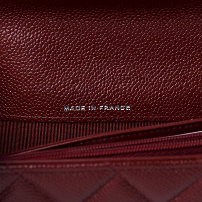 Chanel Caviar Quilted Large Gusset Flap Wallet Burgundy 6 of 9