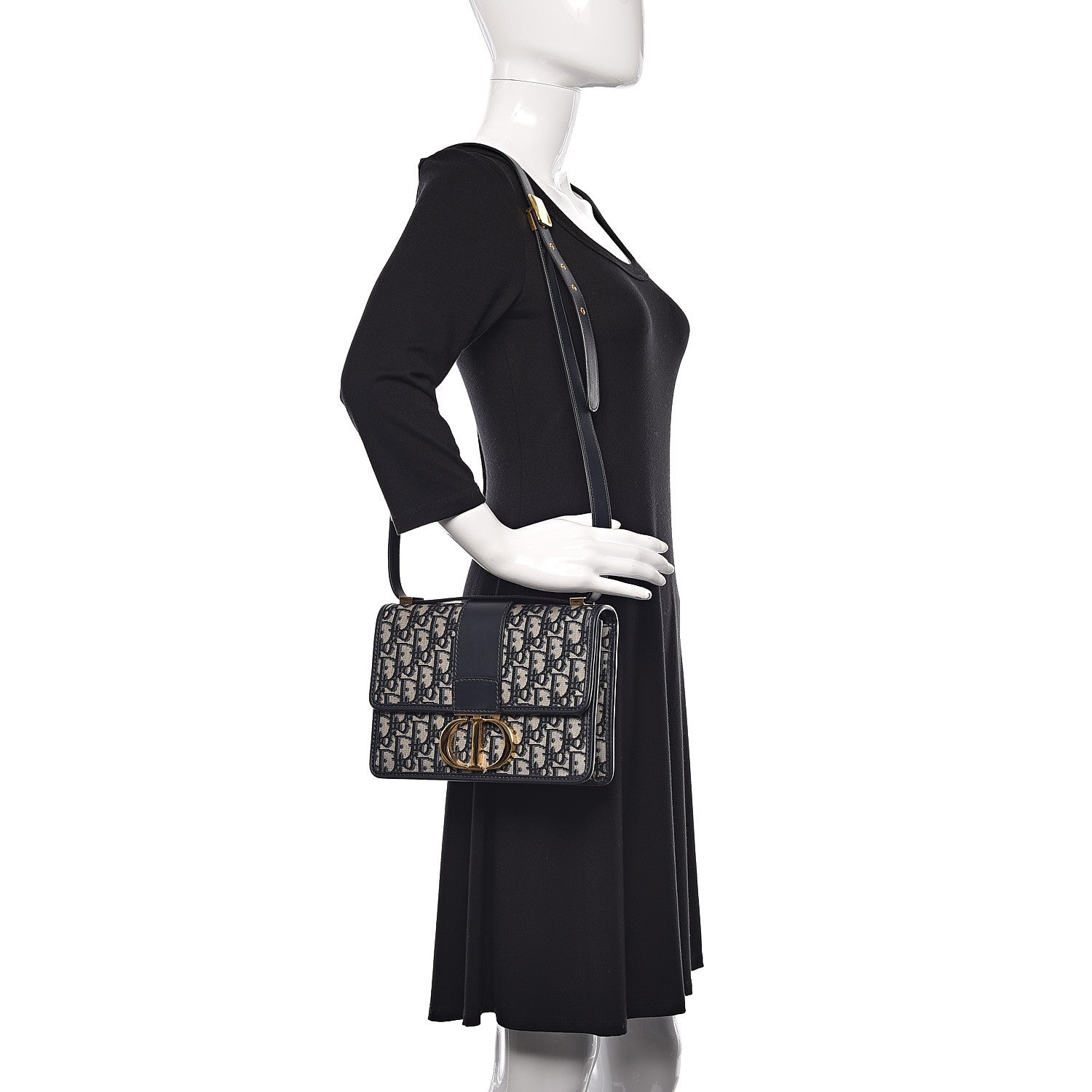 Christian Dior Oblique 30 Montaigne Flap Bag Blue 2 of 11