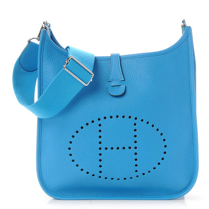 Hermes Taurillon Clemence Evelyne III PM Bleu Zanzibar 1 of 8