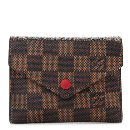 Louis Vuitton Damier Ebene Victorine Wallet Red 1 of 7