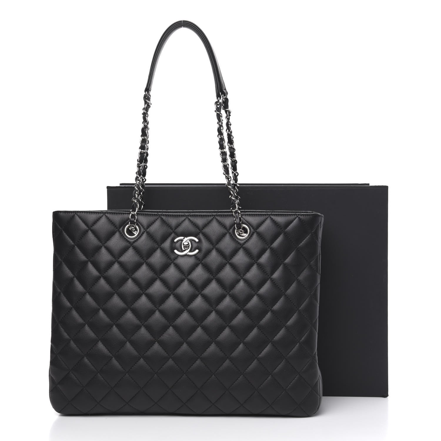 Chanel Calfskin Quilted Large Classic Shopping Tote Black 10 of 10