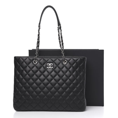 Chanel Calfskin Quilted Large Classic Shopping Tote Black 10 of 10
