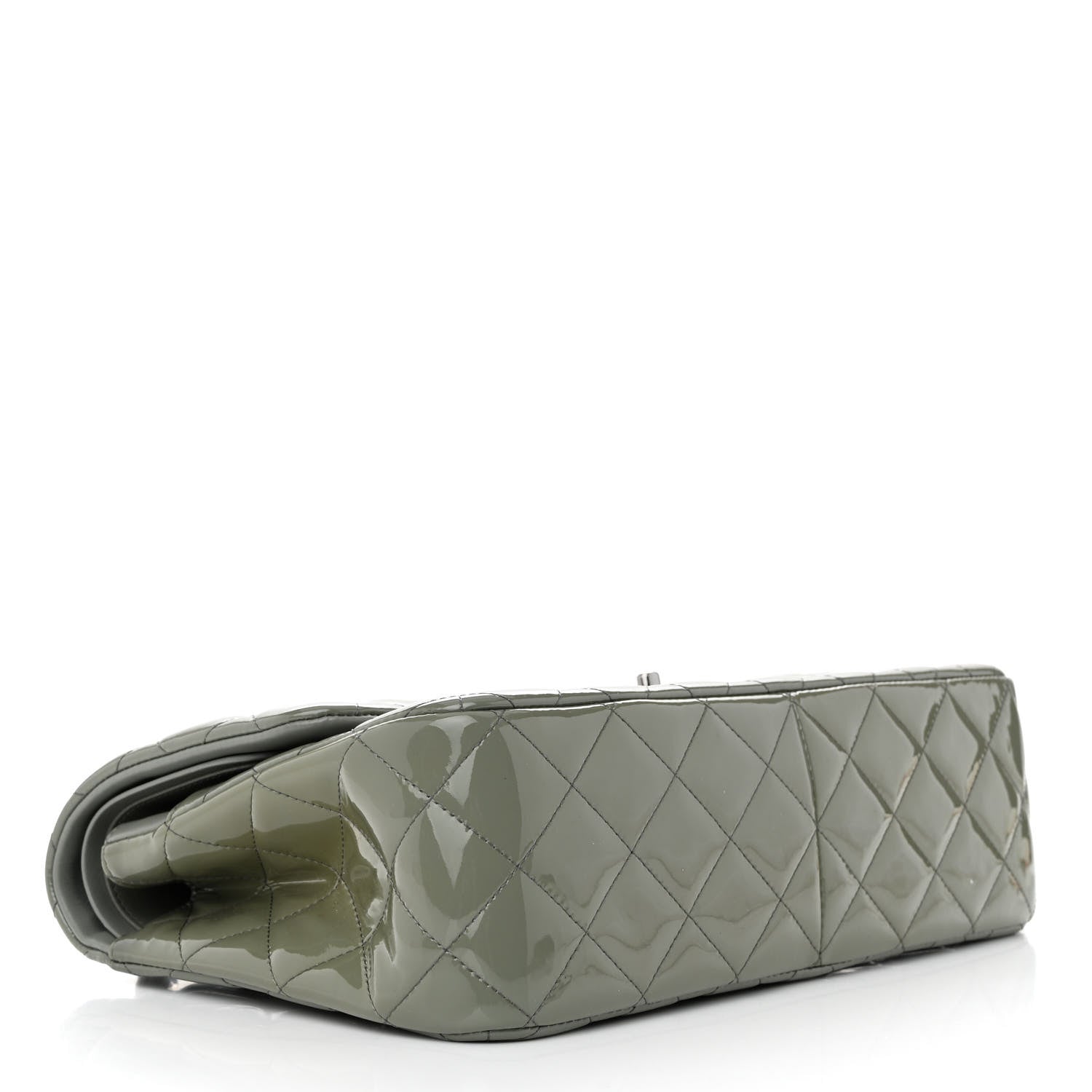 Chanel Patent Quilted Jumbo Double Flap Light Green 4 of 16