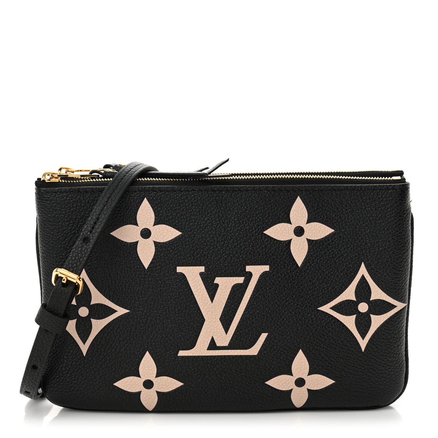 Empreinte Monogram Giant Double Zip Pochette Black Cream