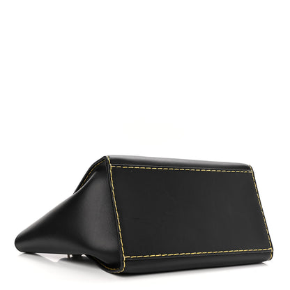 Celine Smooth Calfskin Yellow Stitching Medium Trapeze Black 4 of 10