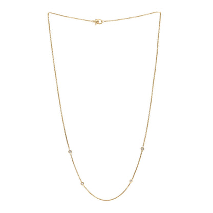 David Yurman 18K Yellow Gold Diamond Station Necklace 3 of 5