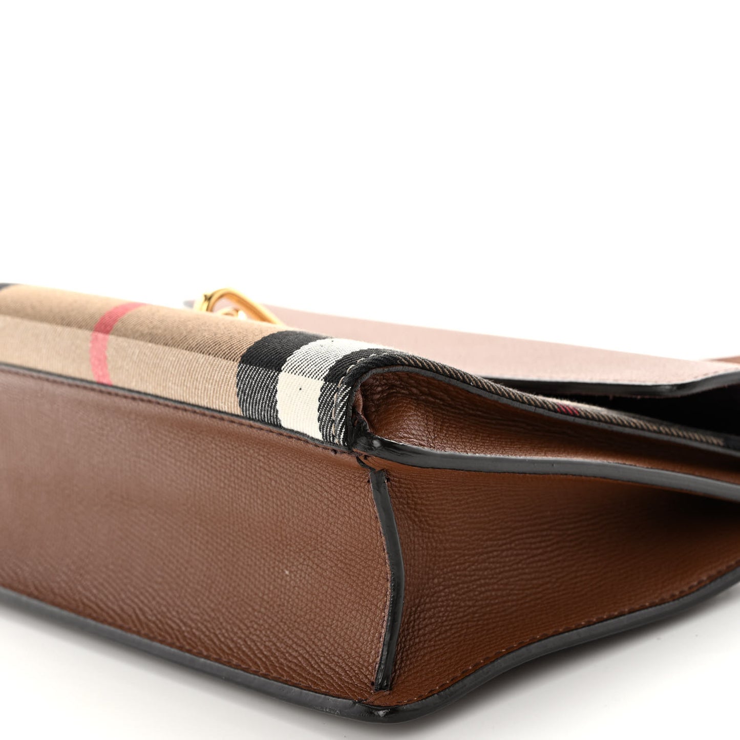 Derby Calfskin House Check Small Macken Crossbody Bag Tan