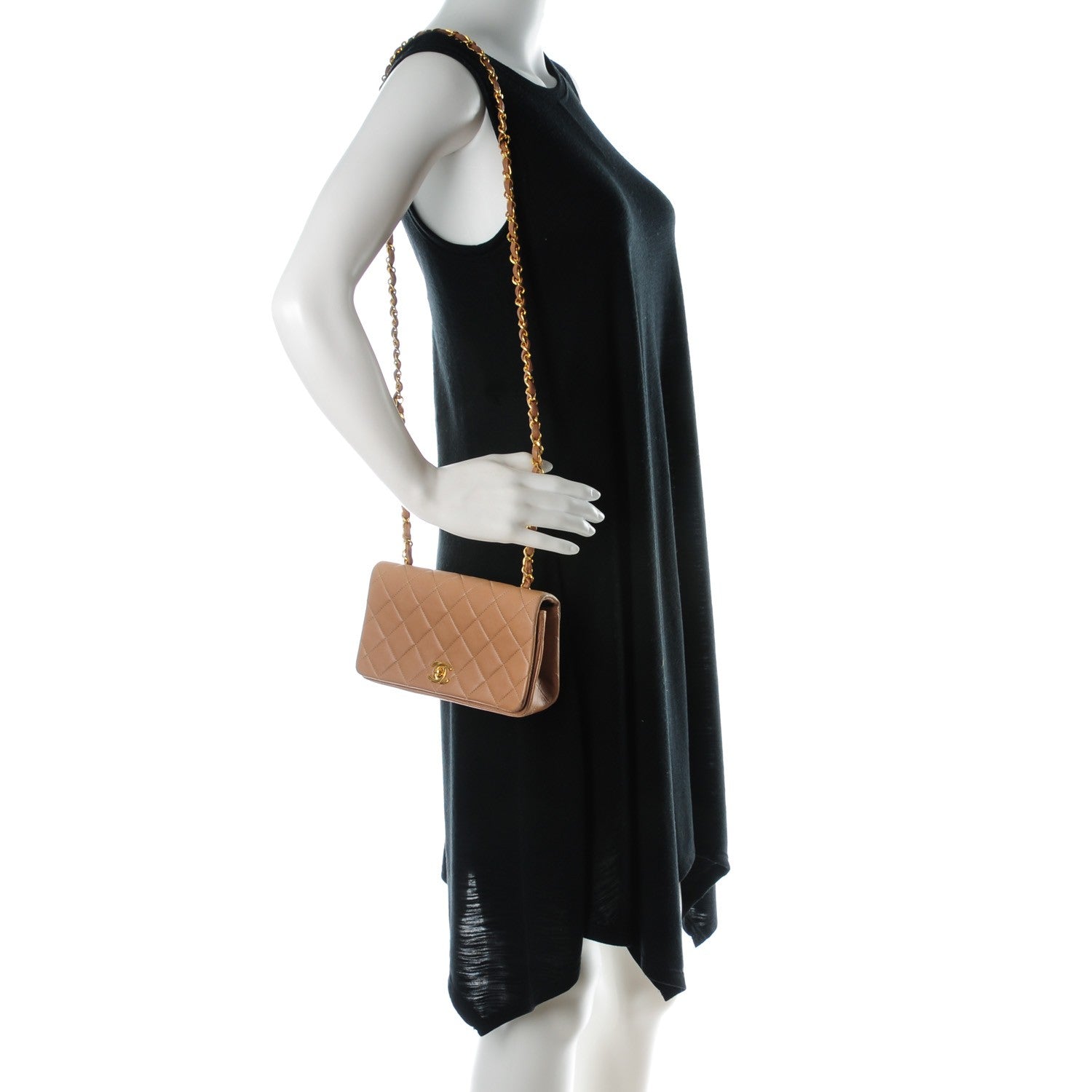 Chanel Lambskin Quilted Mini Flap Beige 2 of 9