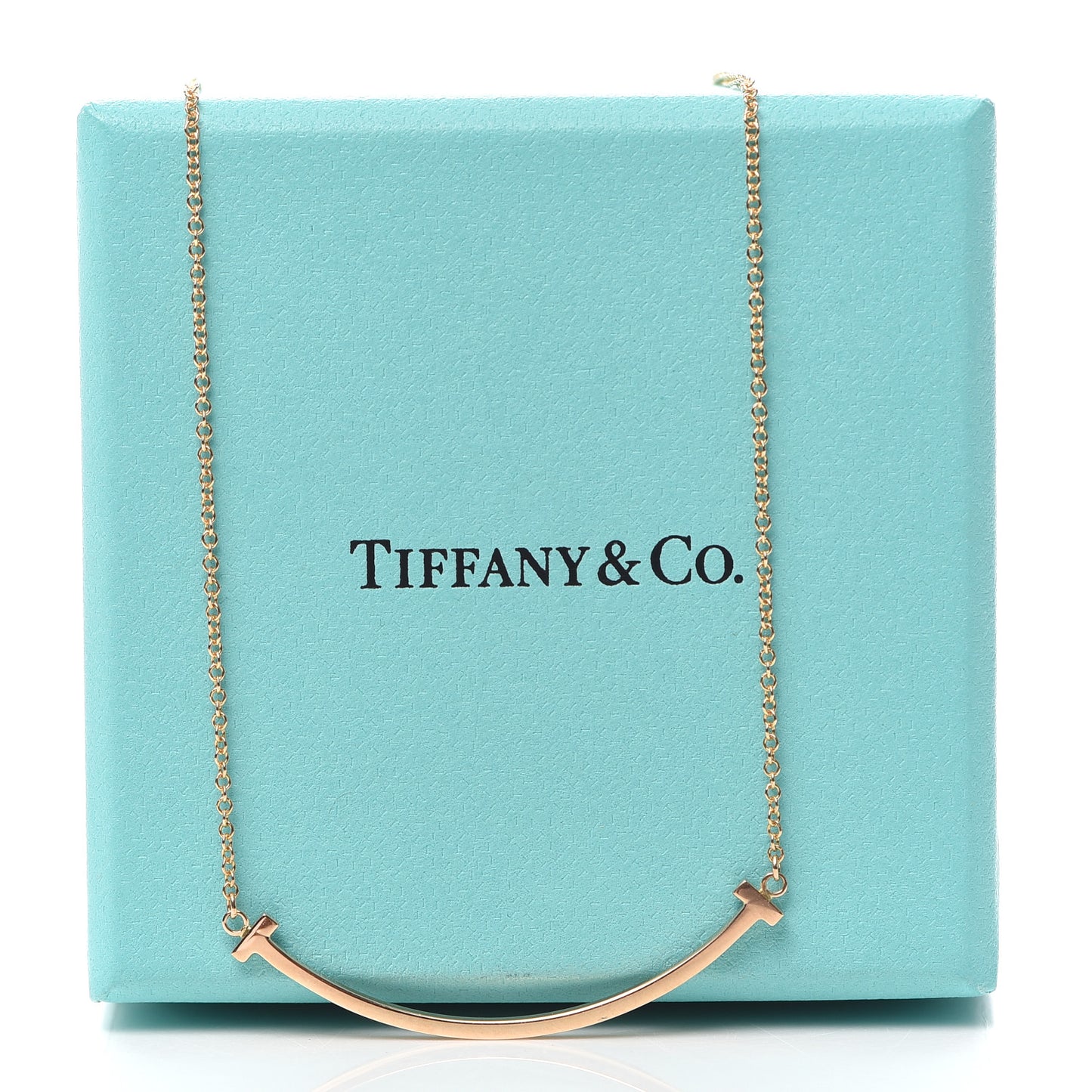 18K Rose Gold Small T Smile Pendant Necklace