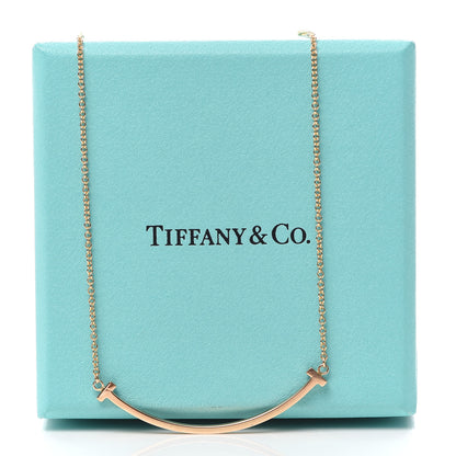Tiffany 18K Rose Gold Small T Smile Pendant Necklace 6 of 6