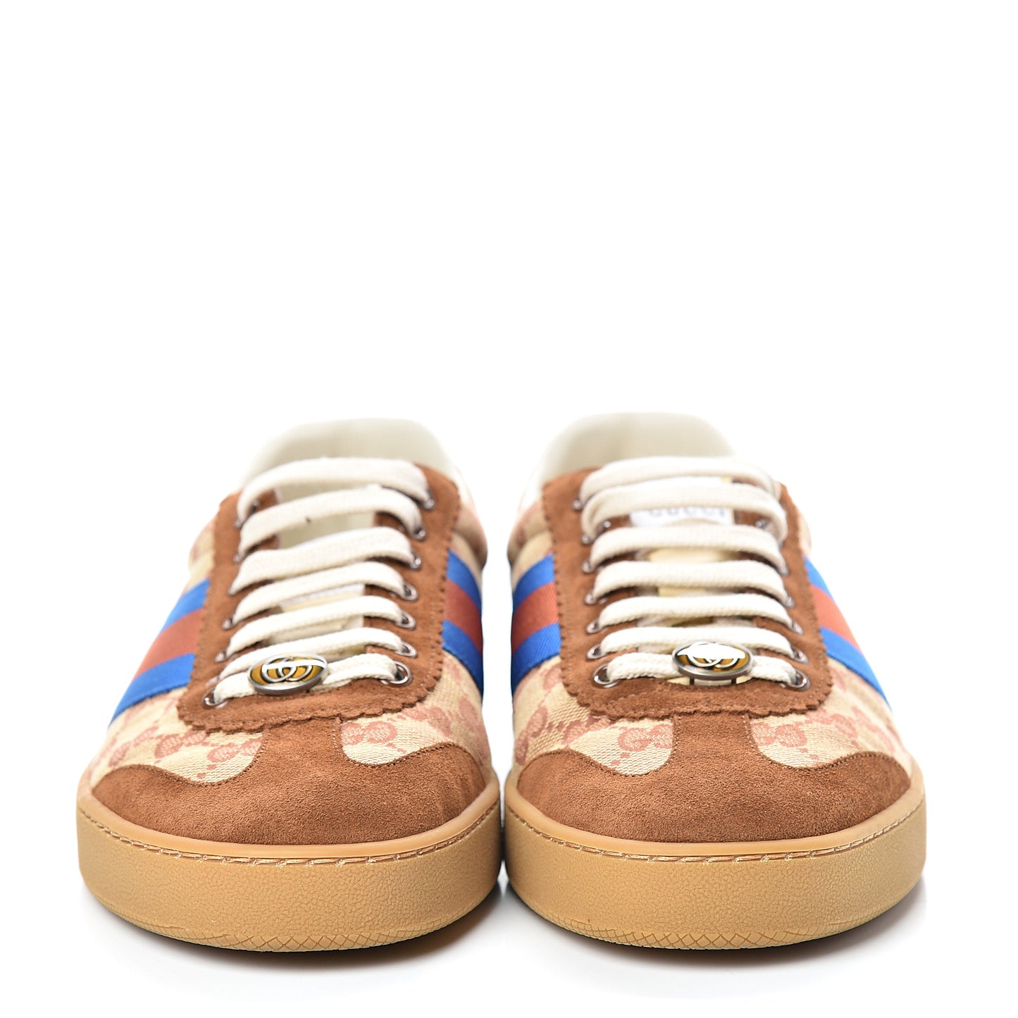 GG Monogram Suede Web Mens G74 Sneakers 9.5 Beige Ruggine Cuir