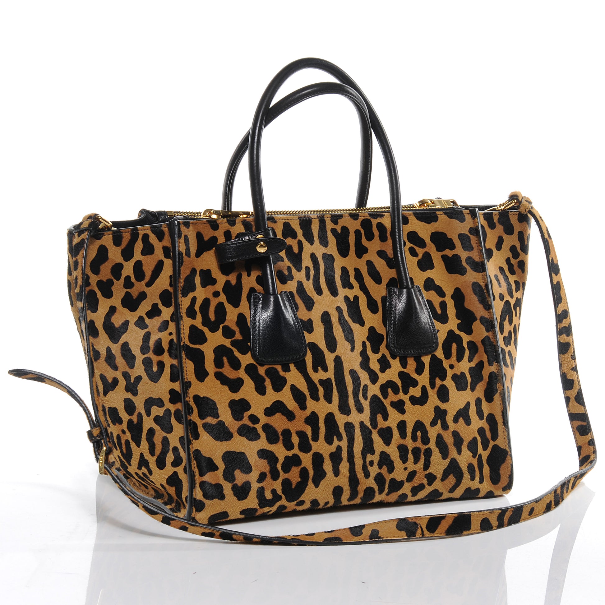 Prada Cavallino Leopard Print Twin Pocket Tote 3 of 7