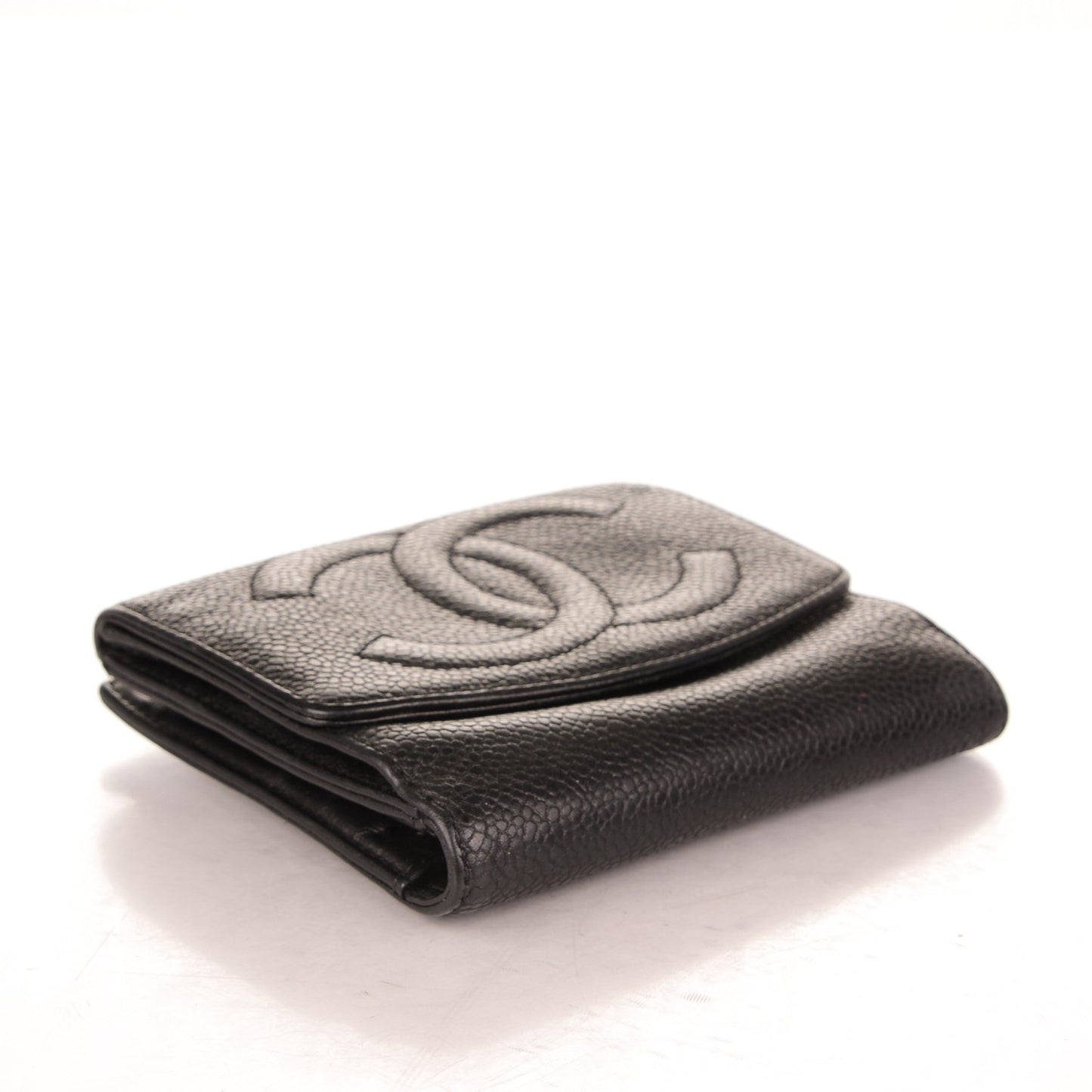 Caviar Timeless CC Compact French Wallet Black