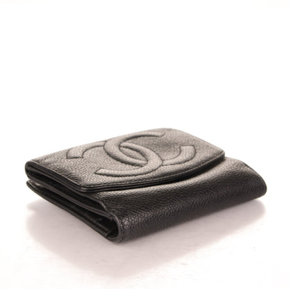 Chanel Caviar Timeless CC Compact French Wallet Black 4 of 7