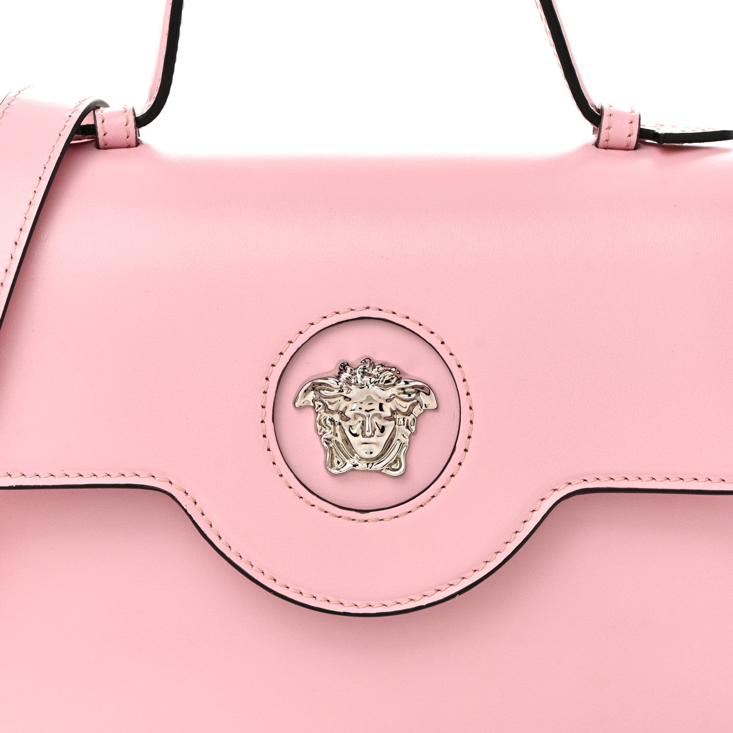 Versace Shiny Calfskin La Medusa Small Top Handle Shoulder Bag Pink 7 of 9