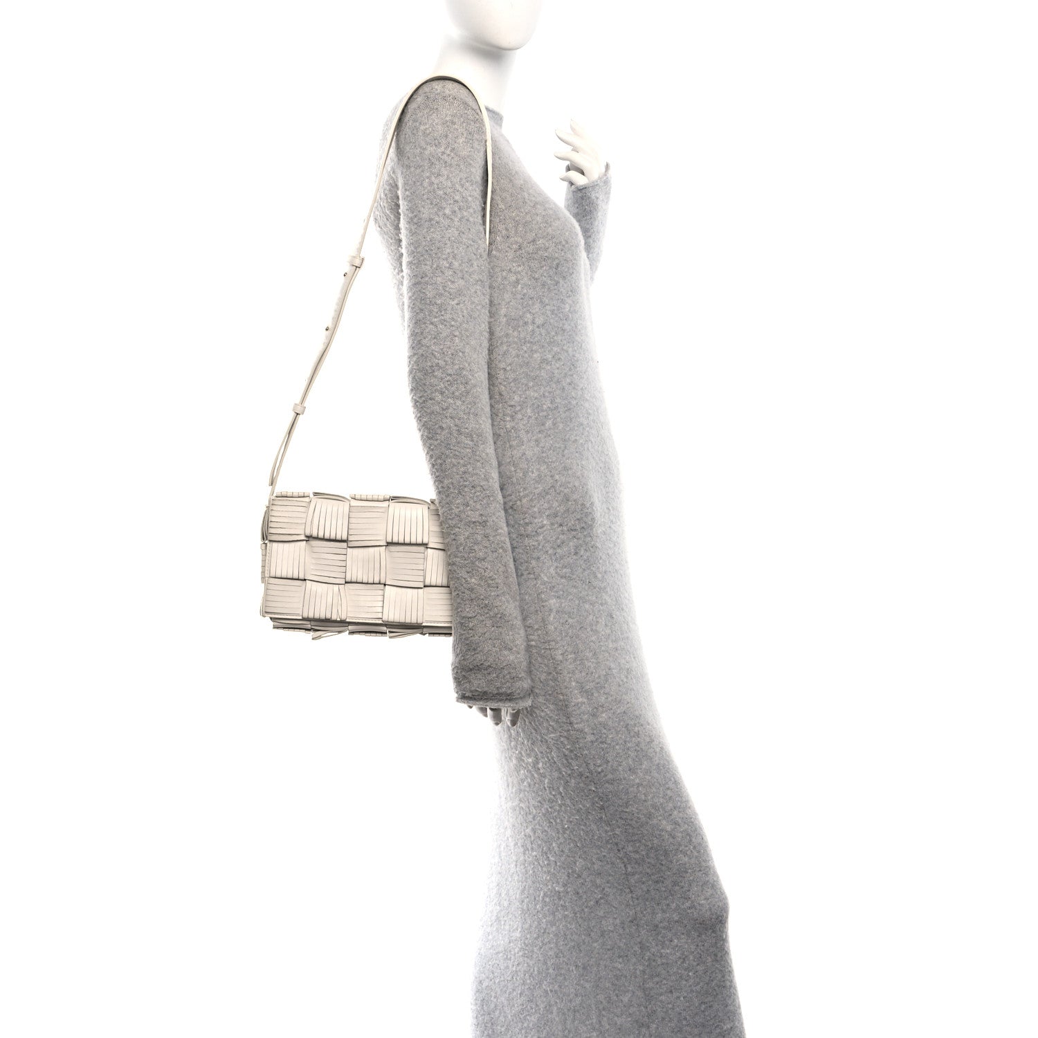 Bottega Veneta Nappa Maxi Intrecciato Fringed Cassette Crossbody Bag White 2 of 10