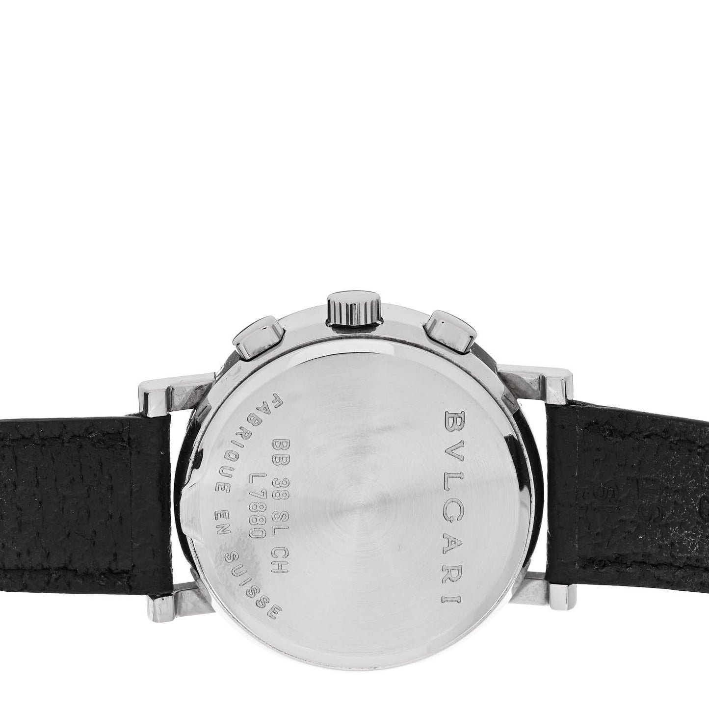 Stainless Steel Calfskin 38mm Chronograph Automatic Watch Black