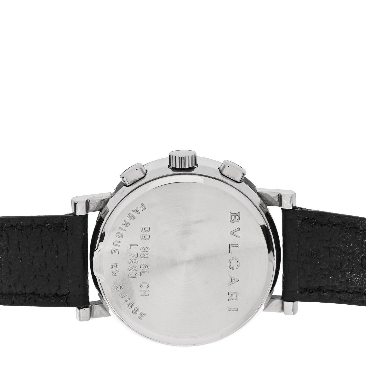 Bulgari Stainless Steel Calfskin 38mm Chronograph Automatic Watch Black 4 of 4