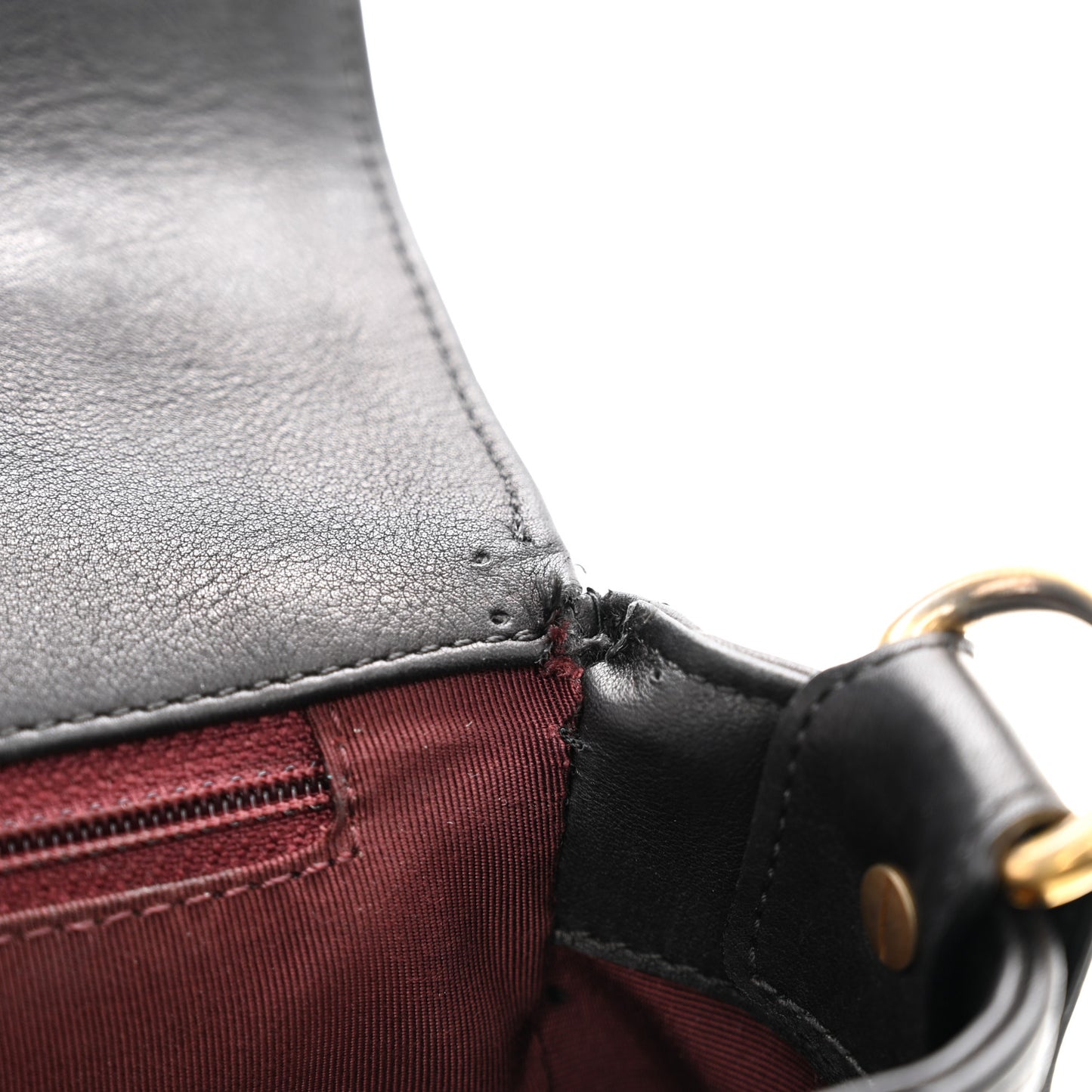 Calfskin Stitched Small Paris in Rome Messenger Black