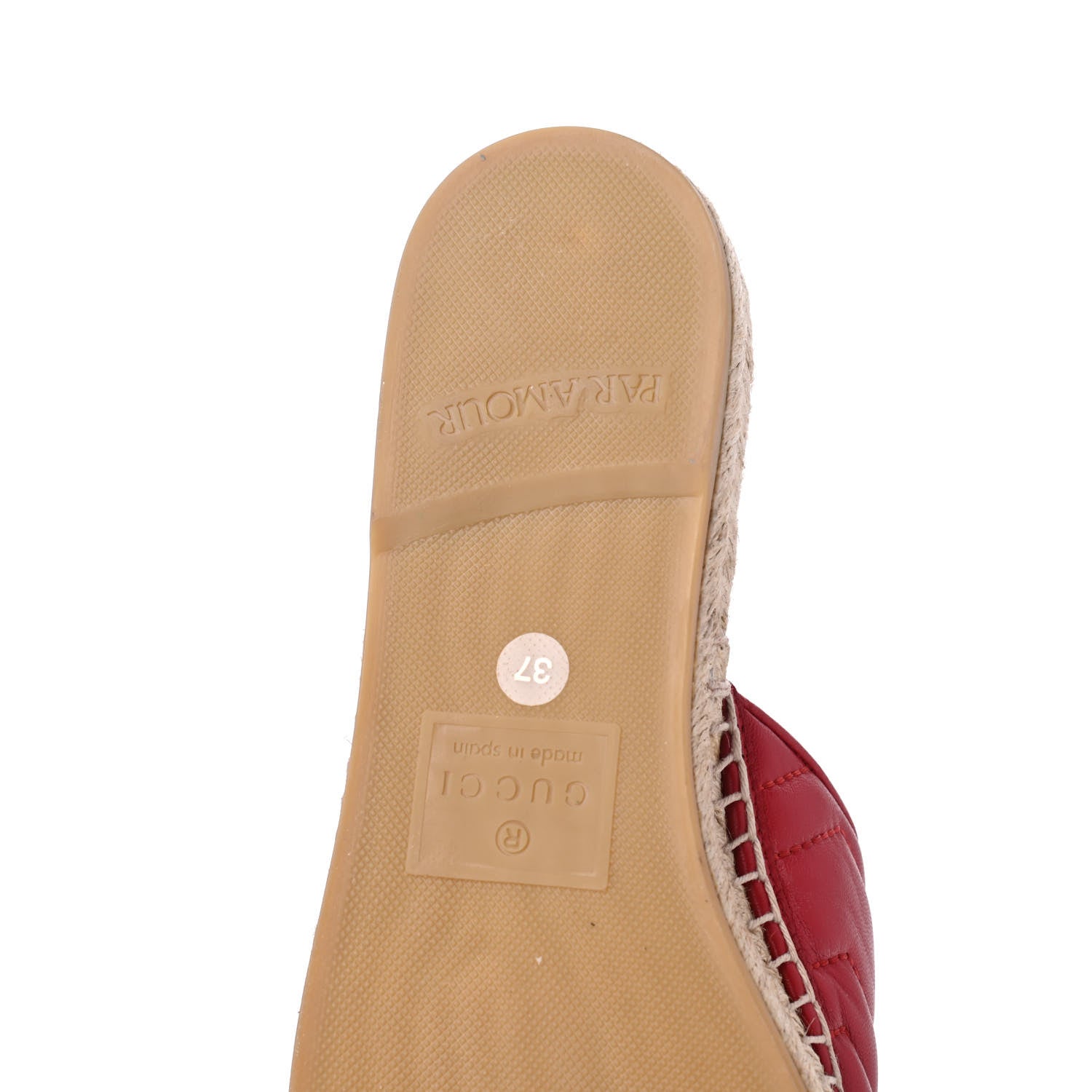 Gucci Nappa Matelasse GG Marmont Espadrille Slippers 37 Hibiscus Red 12 of 15