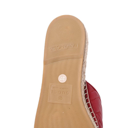 Gucci Nappa Matelasse GG Marmont Espadrille Slippers 37 Hibiscus Red 12 of 15