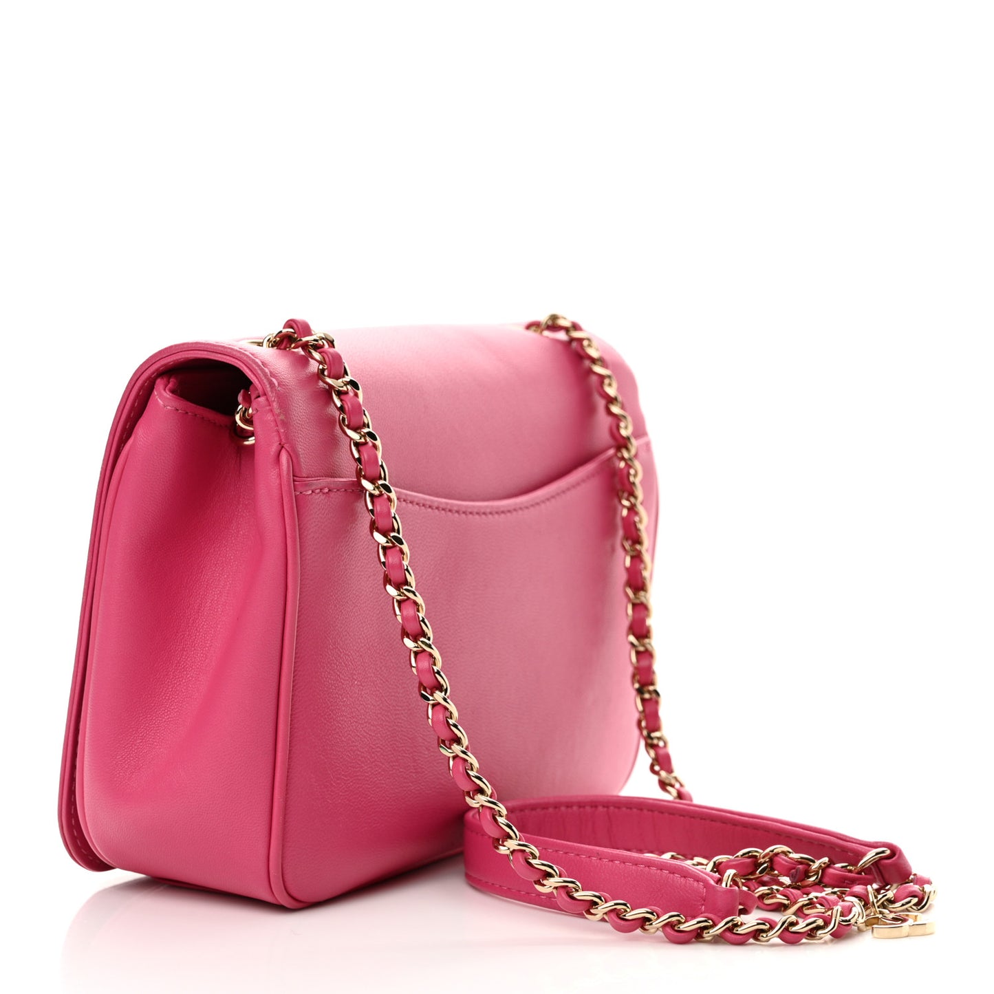 Lambskin CC Mania Flap Bag Pink