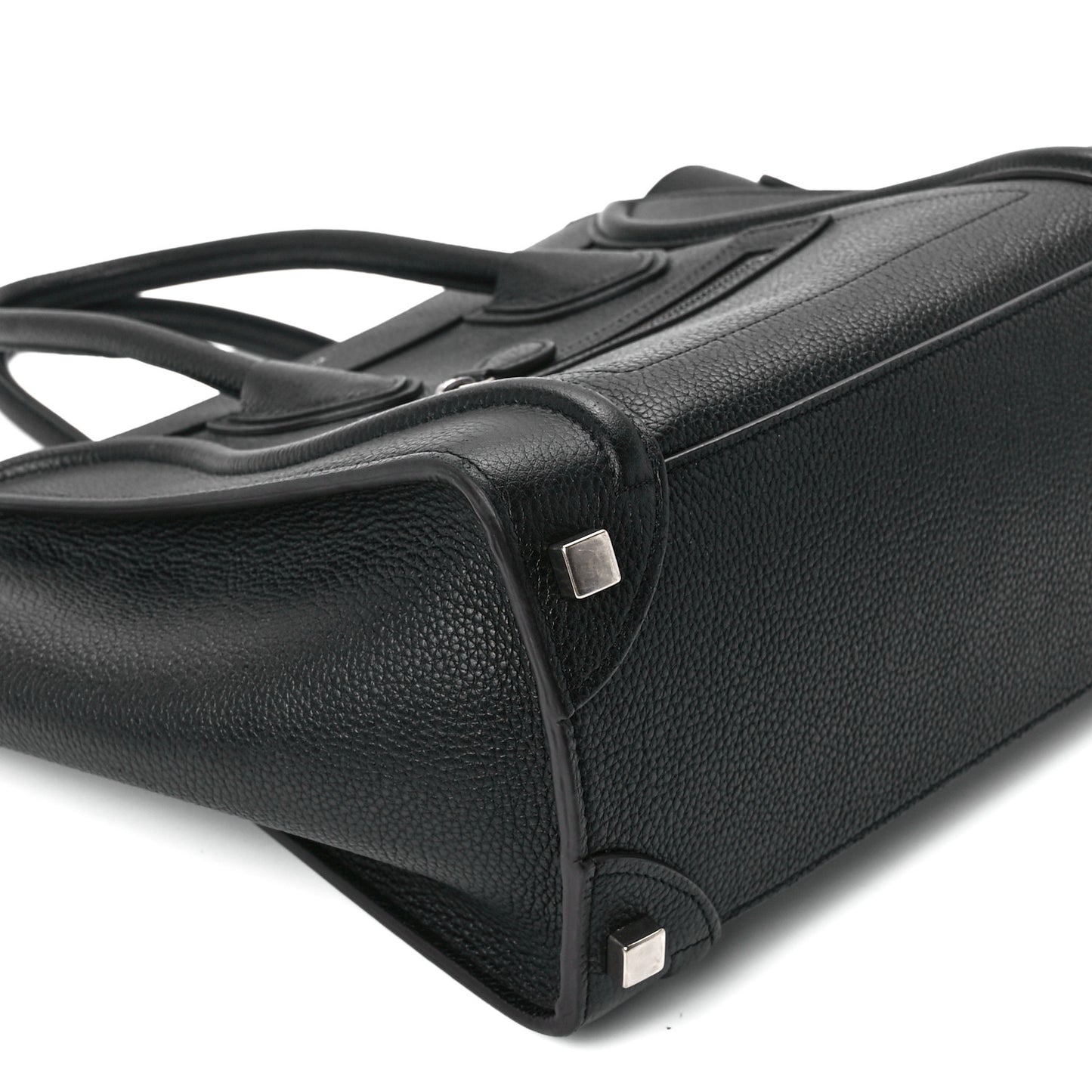 Drummed Calfskin Micro Luggage Black
