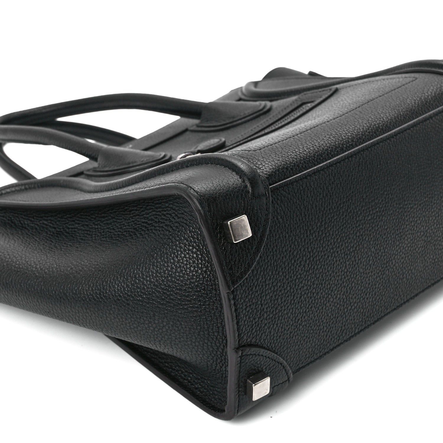 Celine Drummed Calfskin Micro Luggage Black 9 of 10