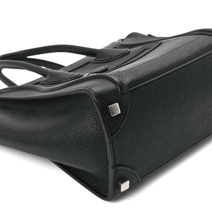 Celine Drummed Calfskin Micro Luggage Black 9 of 10