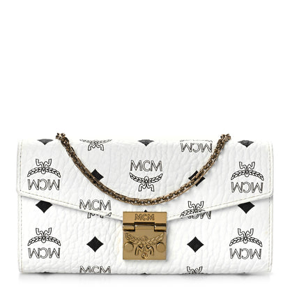 MCM Visetos Large Patricia Wallet On Chain White 1 of 9