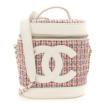 Chanel Tweed Lambskin Timeless Vanity Cosmetic Case White 1 of 12