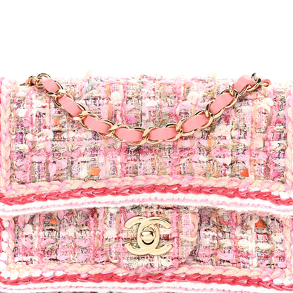 Chanel Tweed Braid Mini Flap White Pink 8 of 14