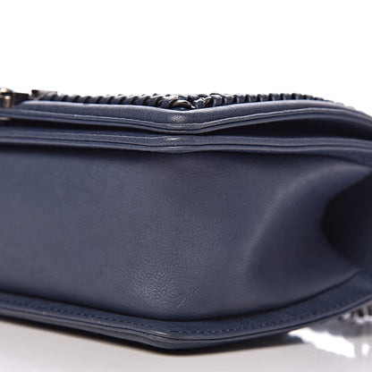 Chanel Calfskin Quilted Medium Top Handle Boy Flap Blue 10 of 11
