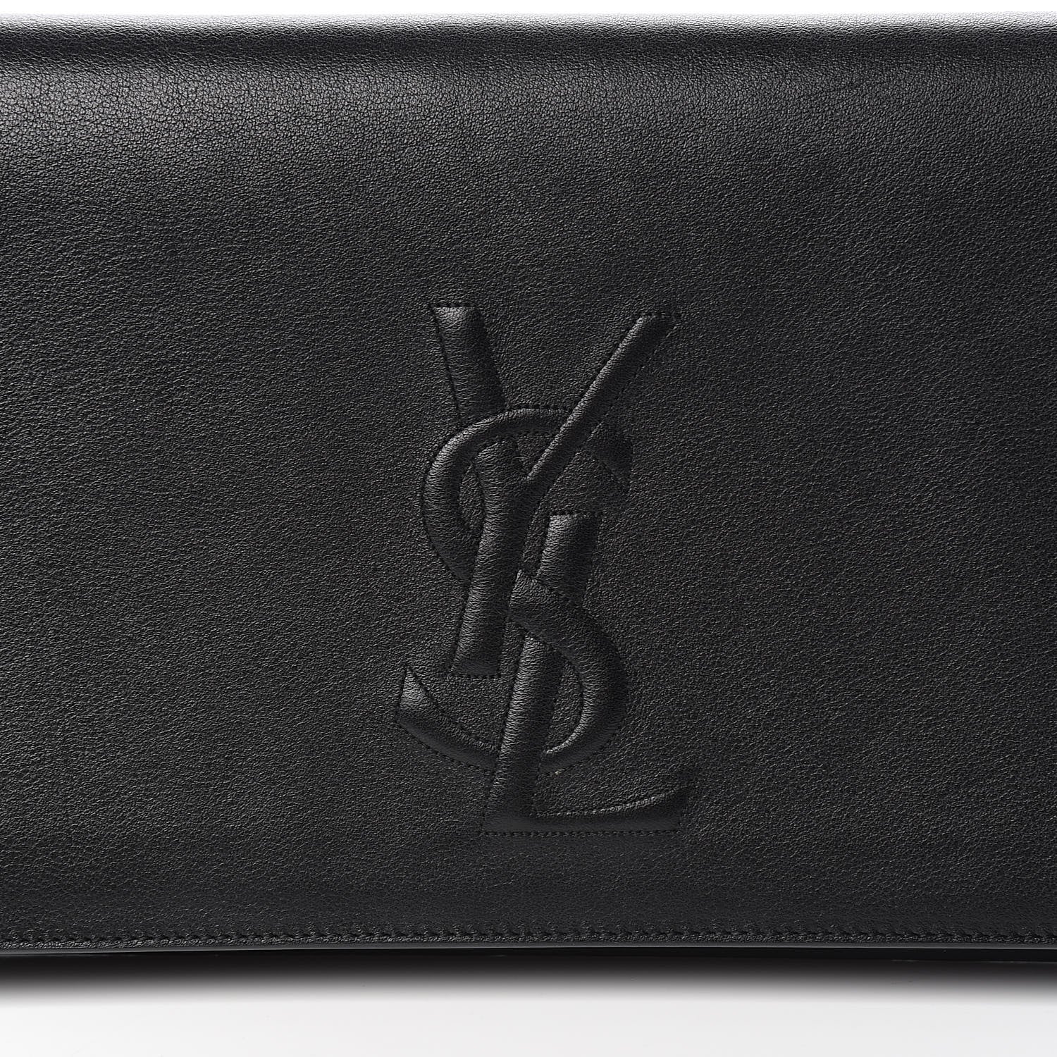 Saint Laurent Calfskin Monogram Large Belle De Jour Clutch Black 8 of 8