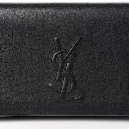 Saint Laurent Calfskin Monogram Large Belle De Jour Clutch Black 8 of 8